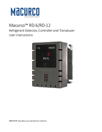 Thumbnail of document Manual - RD-6/RD-12 Refrigerant Fixed Gas Detector